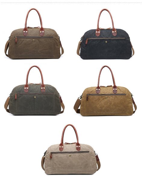 CarryQuest® Weekendtas Canvas - 50x29x12cm - Khaki - Stijlvol & Ruim - Perfect voor ReizenCarryQuestReis - /Weekendtas03