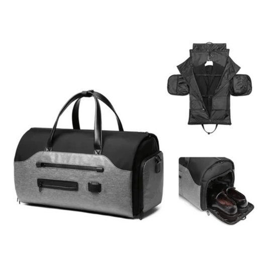 CarryQuest® - Zakelijke Reistas/Weekendtas - Waterdicht - Schoenenzak - Handbagage - Zwart/Grijs