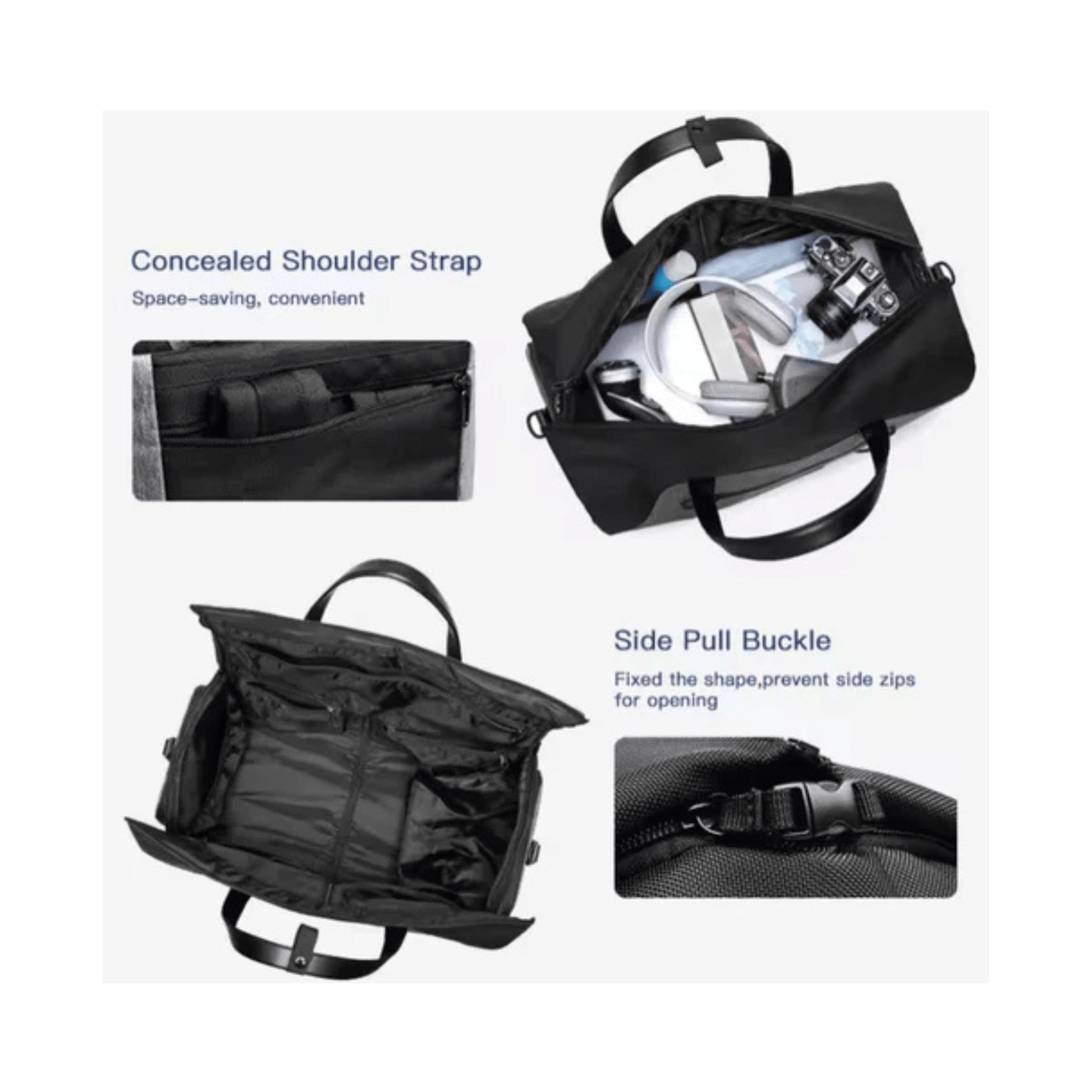 CarryQuest® - Zakelijke Reistas/Weekendtas - Waterdicht - Schoenenzak - Handbagage - Zwart/Grijs