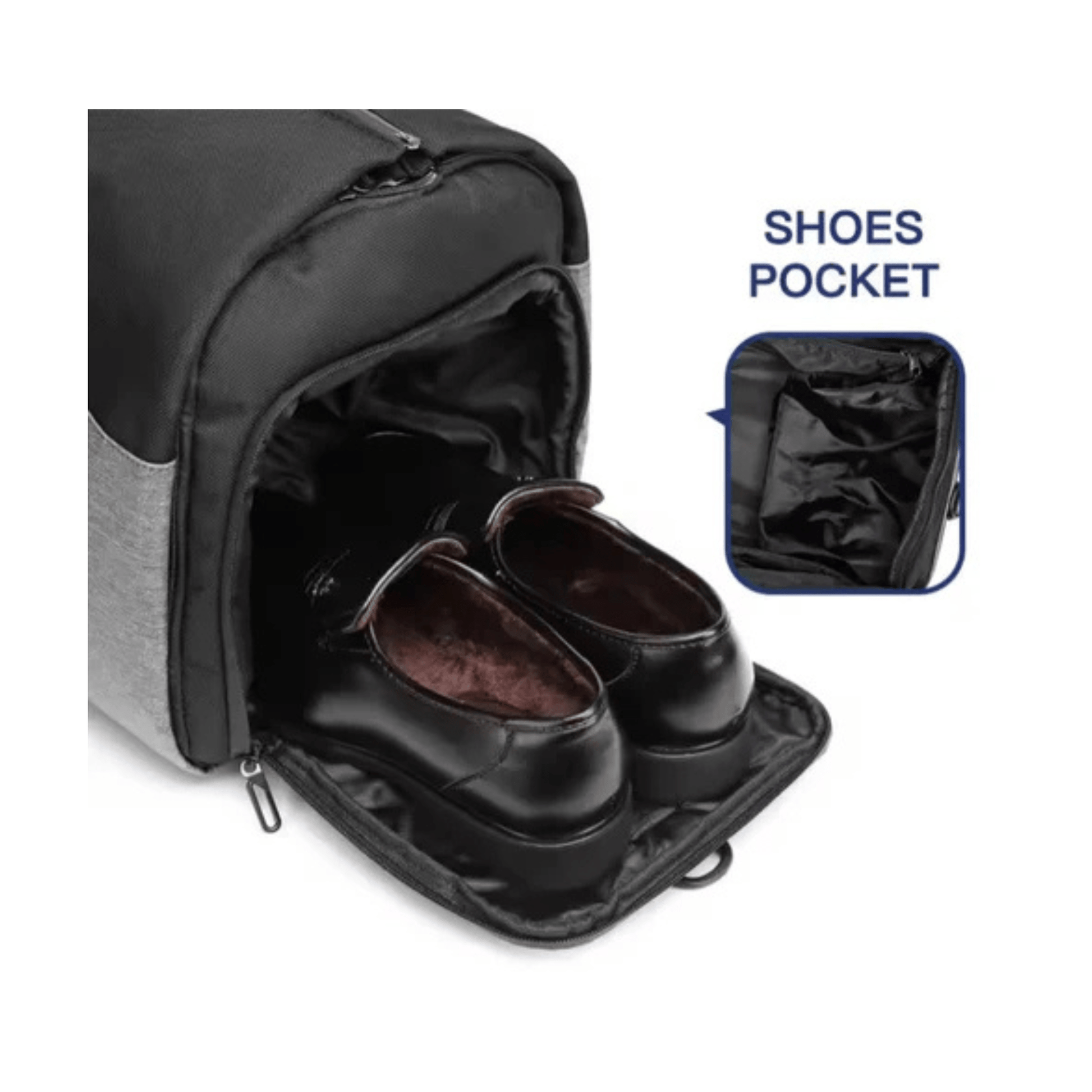 CarryQuest® - Zakelijke Reistas/Weekendtas - Waterdicht - Schoenenzak - Handbagage - Zwart/Grijs