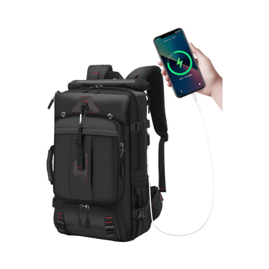 CarryQuest® - Zakelijke Rugzak 17.3 Inch - Waterafstotend, USB Oplaadpoort - Oxford Materiaal - Zwart