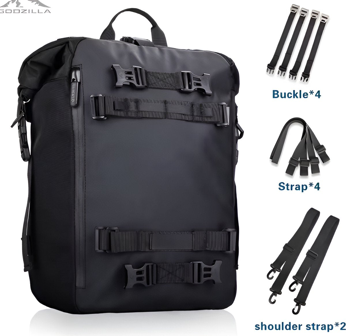 WoYoW® - Motorfiets Achter Tas 20L Waterdicht Multifunctioneel Zadel Zijbagage Tas Fietsrugzak Universeel - Zwart 20L