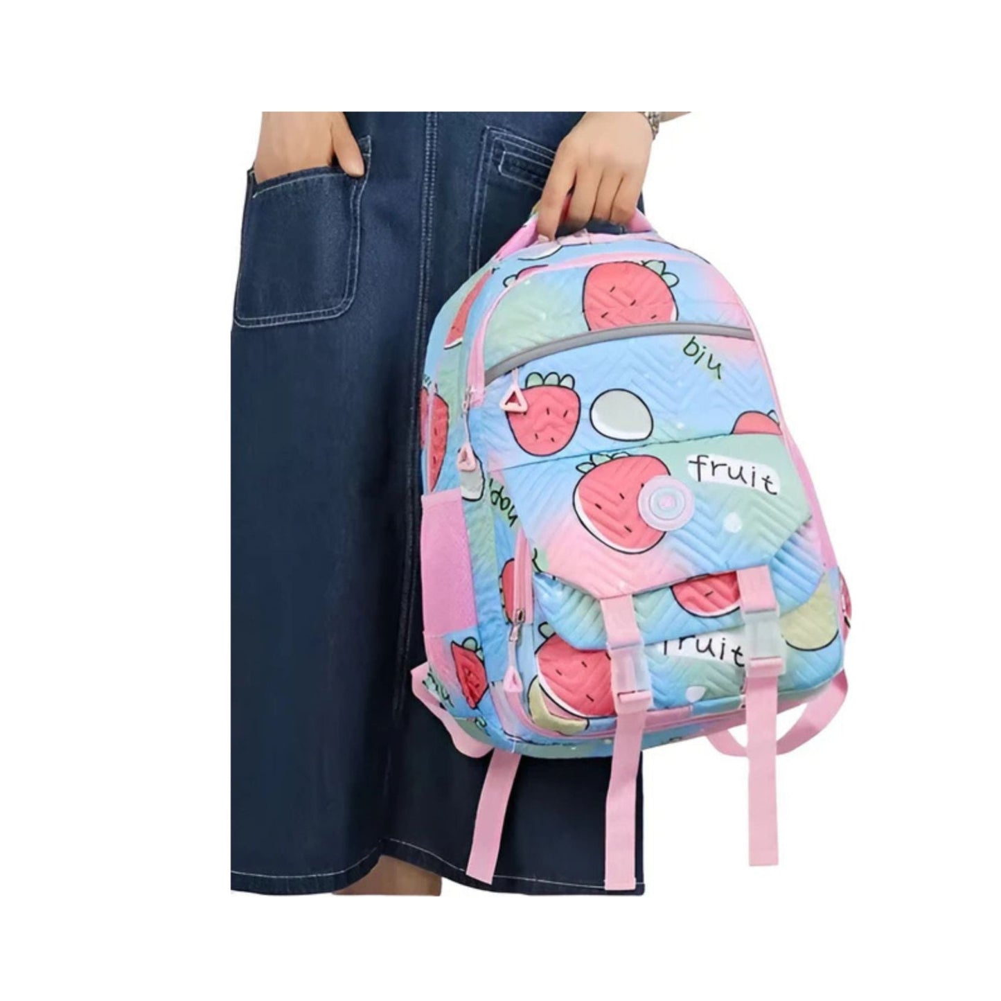 WoYoW® - Nieuwe Schattige Aardbei Rugzak - 16 inch en Waterafstotend - LichtblauwCarryQuestsimple