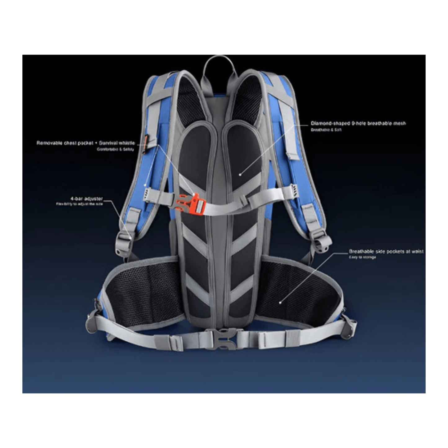 WoYoW® - Wandel Rugzak 12L - Waterdicht - Backpack Fietsen - Waterzak - BlauwCarryQuestsimple
