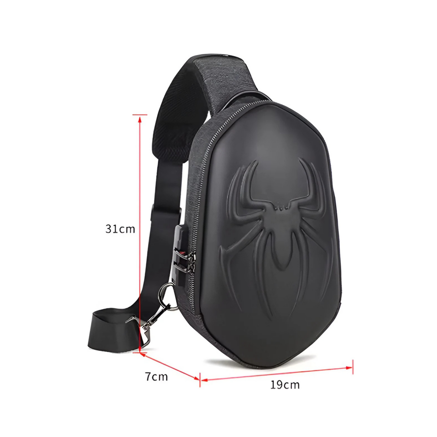 CarryQuest® - Sling Pack Crossbody Rugzak - + USB Oplaadoptie - Zwart