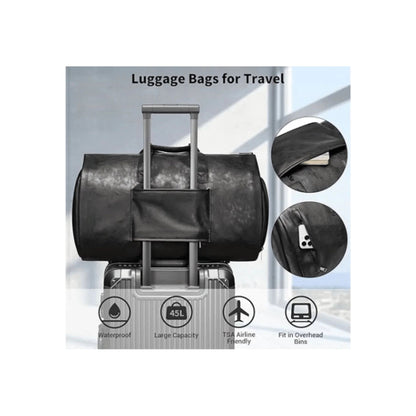 CarryQuest® - Multifunctionele Reis-/Handtas - Dames en Heren - PU-leer - Zwart