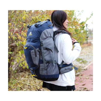 CarryQuest® - 60L - Wandelrugzak - Rugzak - Wandelen  - Waterbestendig - Duurzaam - Polyester - Blauw