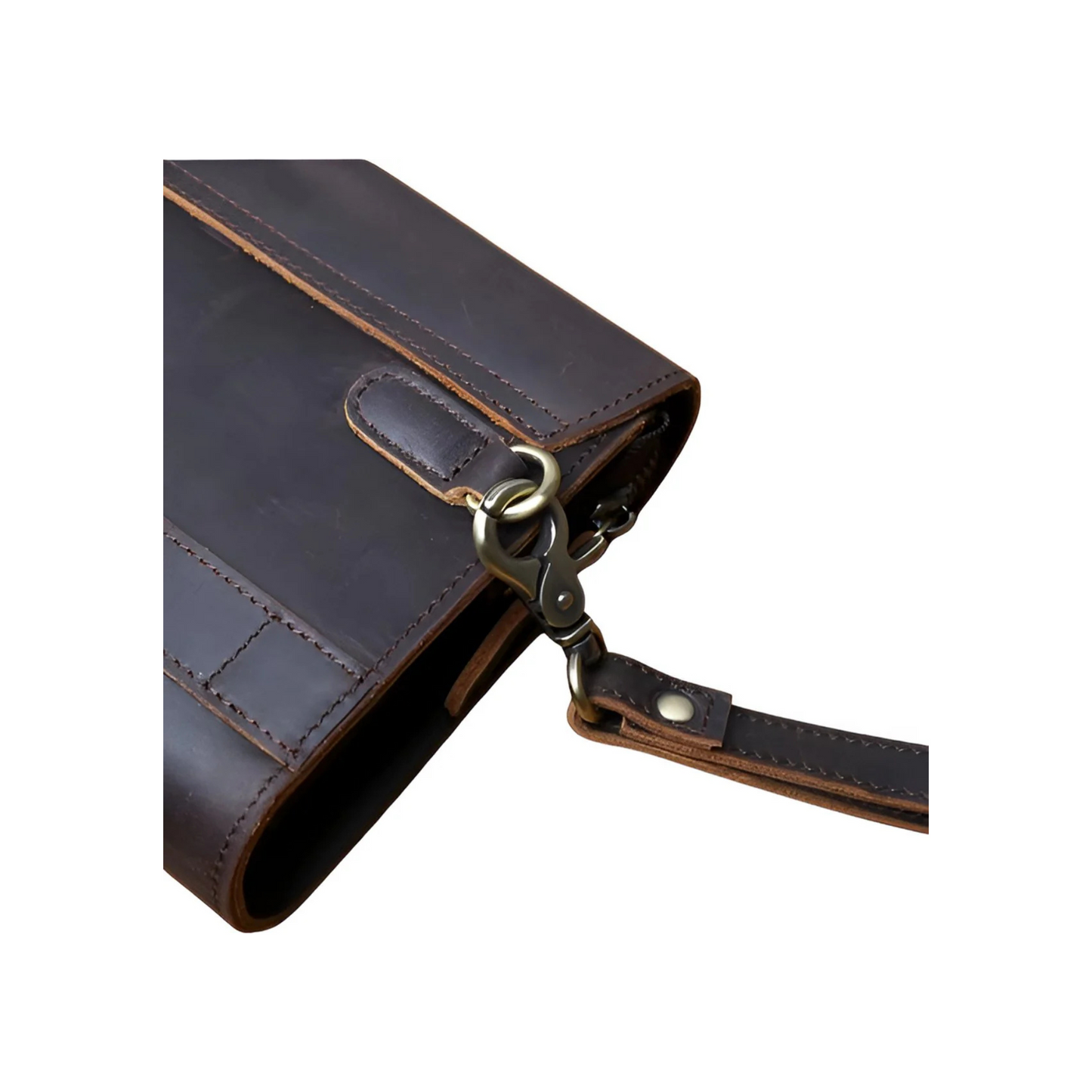 CarryQuest® - Vintage Heren Clutch - Telefoon Tas - Bruin