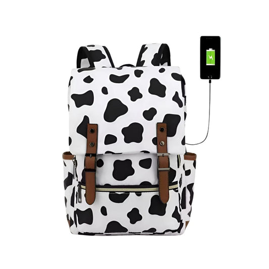 CarryQuest® - 16 Inch Laptop Rugzak - Schooltassen - 20-35 Liter - Unisex - Zwart/Wit
