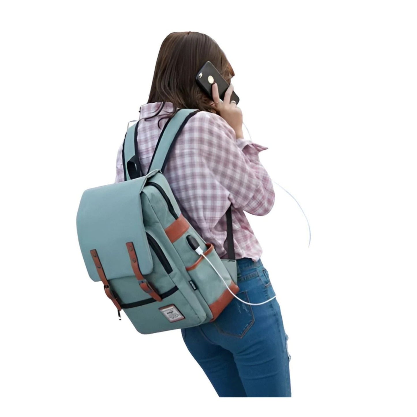 CarryQuest® - 16 Inch Laptop Rugzak - Schooltassen - 20 - 35 Liter - Unisex - Zwart/BruinCarryQuestsimple
