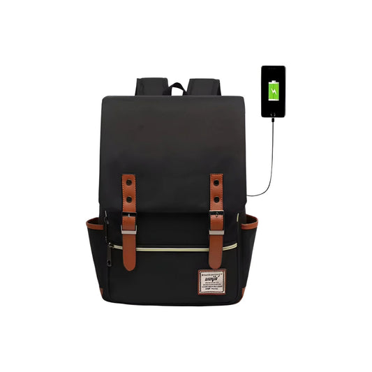 CarryQuest® - 16 Inch Laptop Rugzak - Schooltassen - 20 - 35 Liter - Unisex - Zwart/BruinCarryQuestsimple