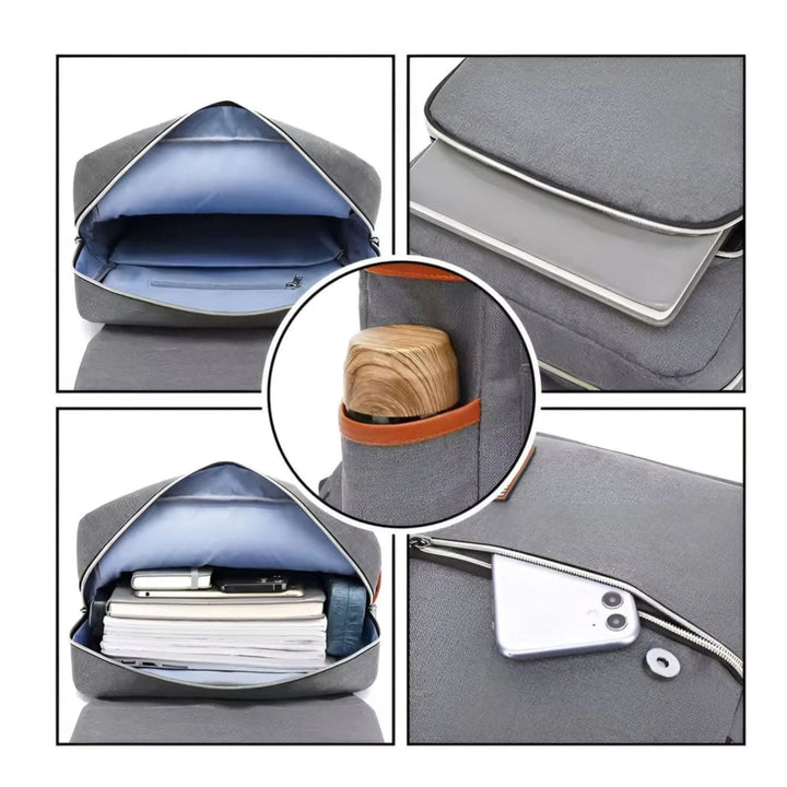 CarryQuest® - 16 Inch Laptop Rugzak - Schooltassen - 20 - 35 Liter - Unisex - Zwart/Bruin