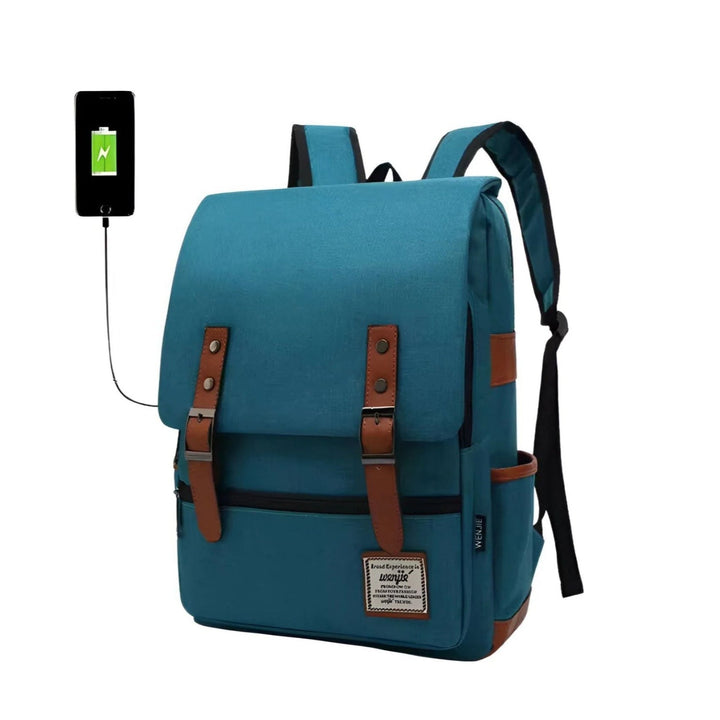 CarryQuest® - 16 Inch Laptop Rugzak - Schooltassen - Rugzakken - Groen/Blauw