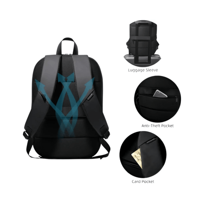 CarryQuest® - 17 Inch Laptop Rugzak - USB Poort + Waterdicht - Waterdichte Reistas - BlauwCarryQuestsimple