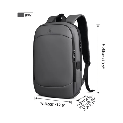 CarryQuest® - 17 Inch Laptop Rugzak - USB Poort + Waterdicht - Waterdichte Reistas - GrijsCarryQuestsimple