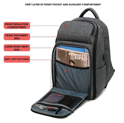 CarryQuest® 20 - 35L Rugzak – Waterdicht & Anti - diefstal – Laptop 17" – Perfect voor Werk & ReizenCarryQuest