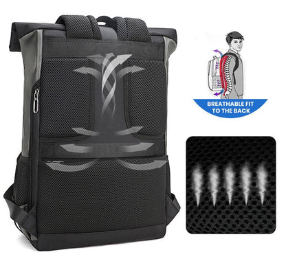 CarryQuest® 2.0 Elite Rugzak - 18L - Lichtgewicht & Stijlvol - Synthetisch Leer - Roll - top SluitingCarryQuest