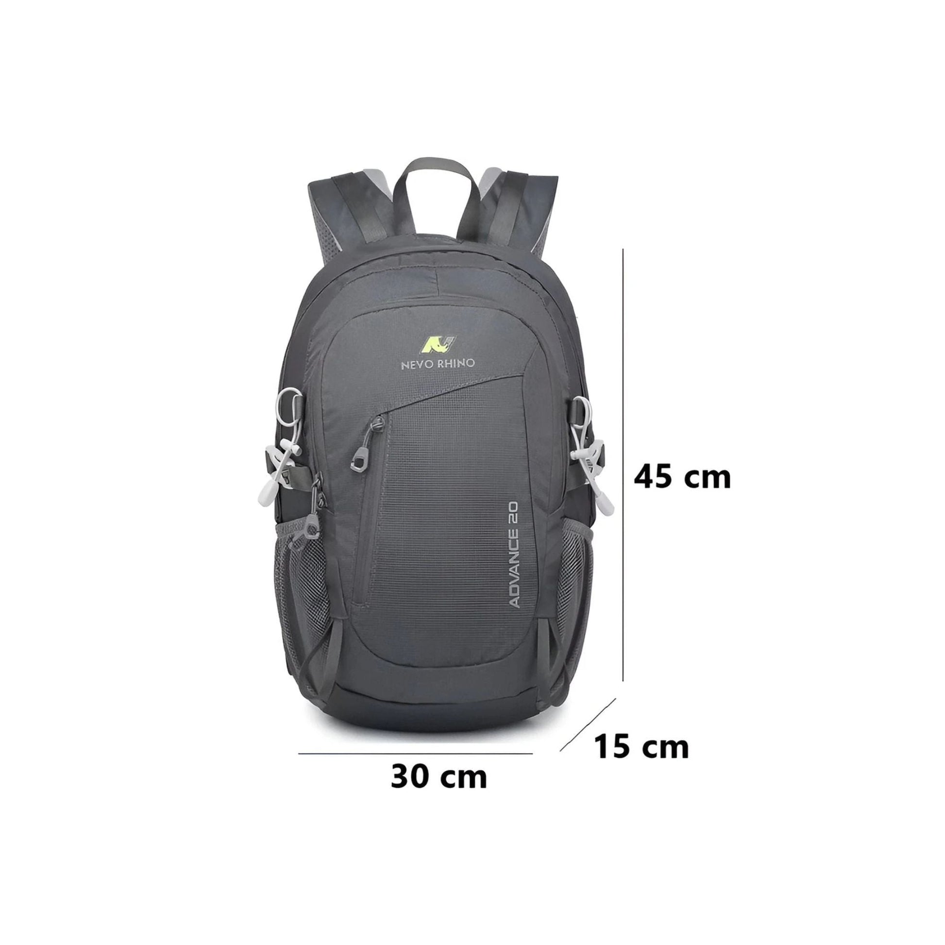 CarryQuest® - 20L Rugzak - Waterafstotend - 45x30x15cm - Grijs
