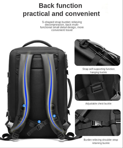CarryQuest® 36 - 55L Waterdichte Backpack – Lichtgewicht & Comfortabel – Ideaal voor Reizen & OutdoorCarryQuest®simpleNiet Klaar