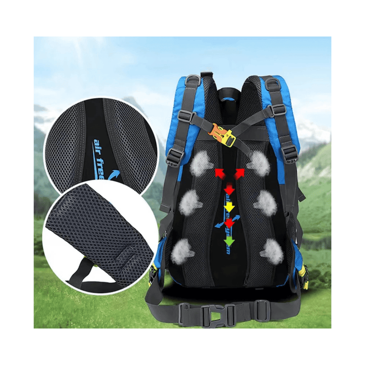 CarryQuest® - 40L - Rugzakken - Waterafstotend - Wandelen - Reizen - Nylon - 40 Liter - Licht Blauw