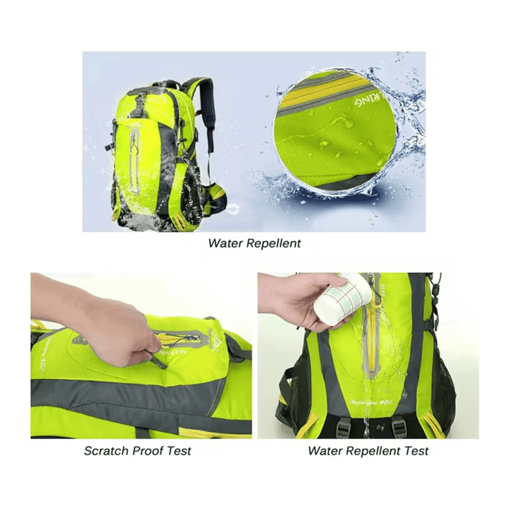 CarryQuest® - 40L - Rugzakken - Waterafstotend - Wandelen - Reizen - Nylon - 40 Liter - Zwart