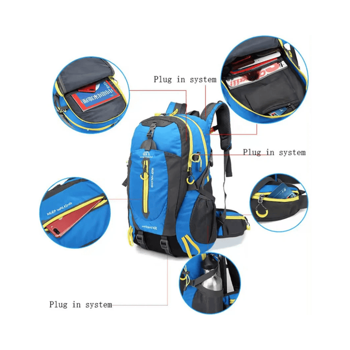 CarryQuest® - 40L - Rugzakken - Waterafstotend - Wandelen - Reizen - Nylon - 40 Liter - Zwart