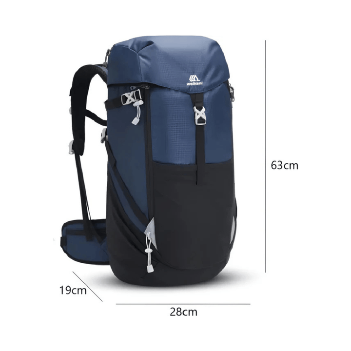 CarryQuest® - 50L Bergrugzak Waterdichte Schoudertas - 50 Liter Capaciteit - Voor Kamperen en Wandelen - Donker Blauw