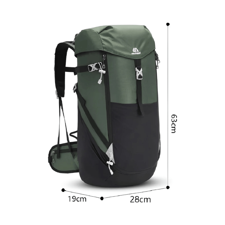 CarryQuest® - 50L Bergrugzak Waterdichte Schoudertas - 50 Liter Capaciteit - Voor Kamperen en Wandelen - Groen