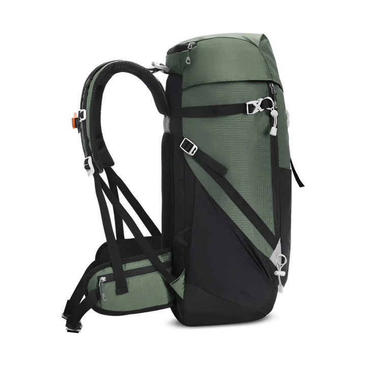CarryQuest® - 50L Bergrugzak Waterdichte Schoudertas - 50 Liter Capaciteit - Voor Kamperen en Wandelen - Zwart