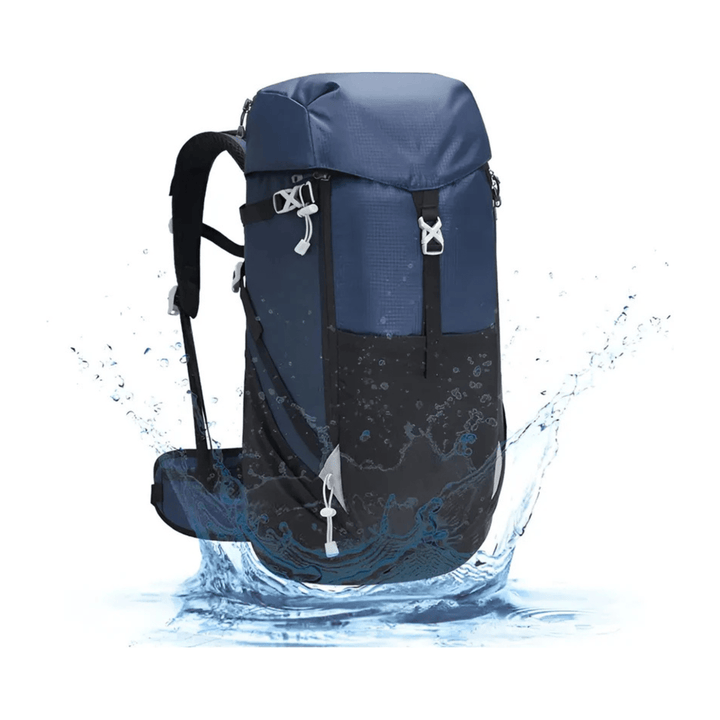 CarryQuest® - 50L Bergrugzak Waterdichte Schoudertas - 50 Liter Capaciteit - Voor Kamperen en Wandelen - Zwart