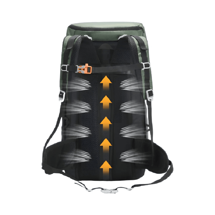 CarryQuest® - 50L Bergrugzak Waterdichte Schoudertas - 50 Liter Capaciteit - Voor Kamperen en Wandelen - Zwart