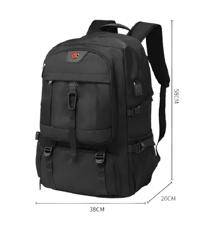 CarryQuest® - 50L en 80L Reistas - Apart Schoenenvak - ZwartCarryQuest