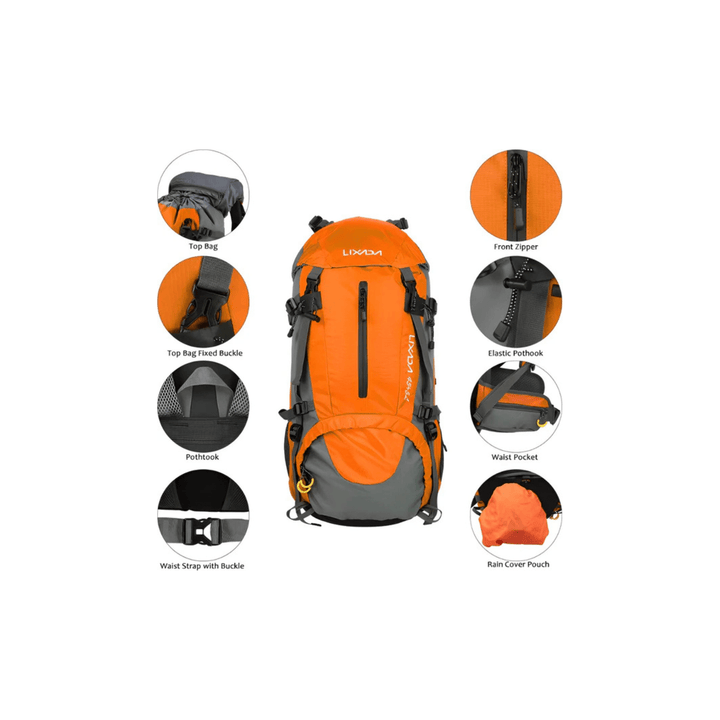 CarryQuest® - 50L Outdoor Rugzak - Nylon - Backpack Organizer - Wandelrugzak - Blauw