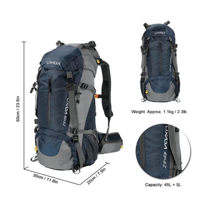 CarryQuest® - 50L - Rugzak - Waterbestendig - Duurzaam - Wandelen - Reizen - Groen