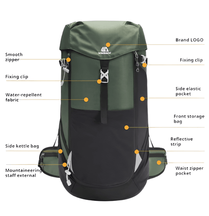 CarryQuest® - 50L - Wandel - Camping Rugzak - 3 Kleuren - CarryQuest