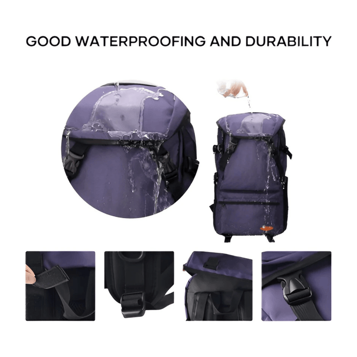 CarryQuest® - 50L Wandelen Reisrugzak - Waterdicht - Lichtgewicht - Laptop 15,6" - Wandelrugzak - Paars