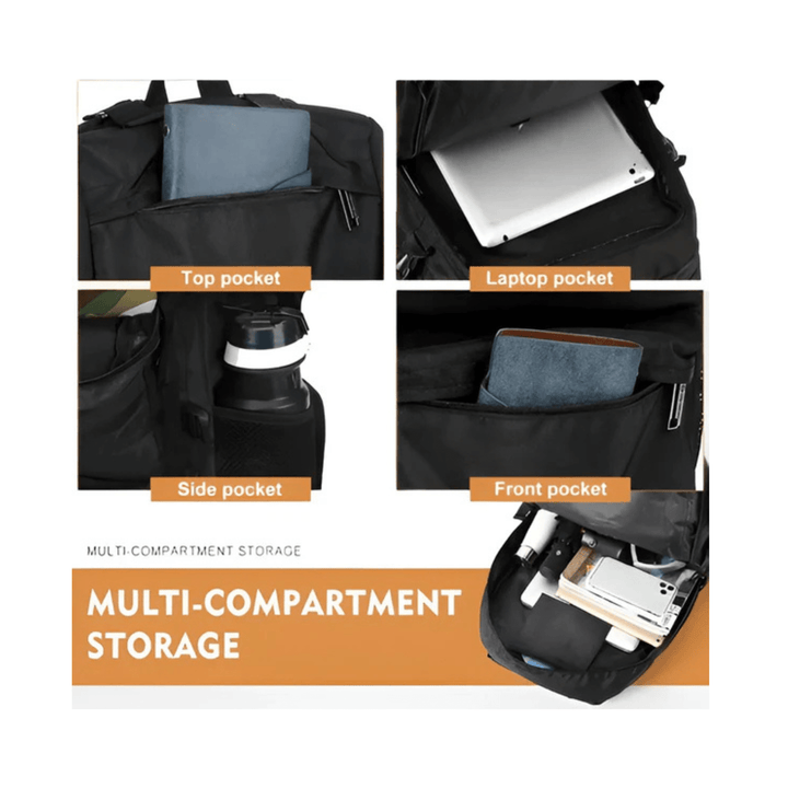 CarryQuest® - 50L Wandelen Reisrugzak - Waterdicht - Lichtgewicht - Laptop 15,6" - Wandelrugzak - Zwart