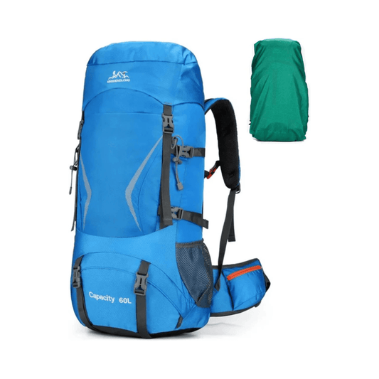 CarryQuest® - 60L - Hiking Rugzak - Rugzak - Waterdicht - Duurzaam - Nylon - Wandelen - Licht blauw