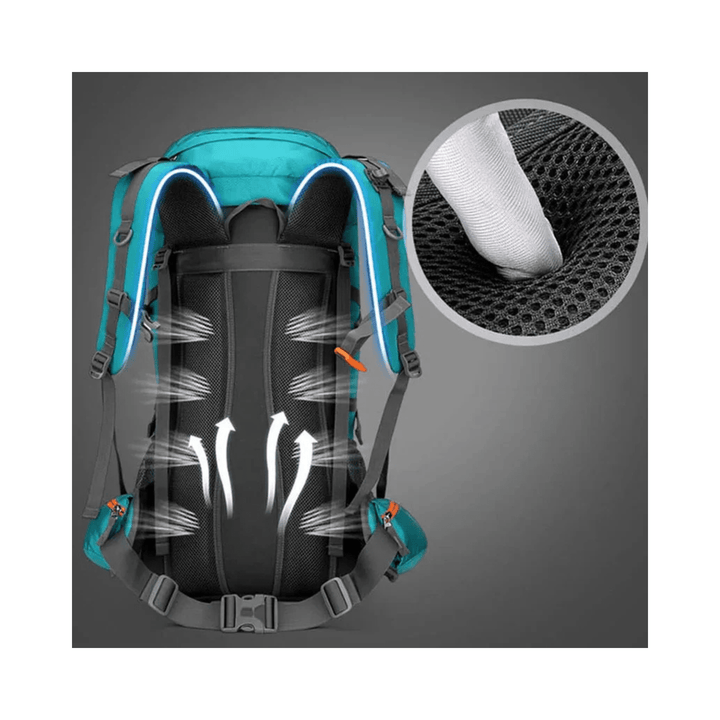 CarryQuest® - 60L - Hiking Rugzak - Rugzak - Waterdicht - Duurzaam - Nylon - Wandelen - Zwart