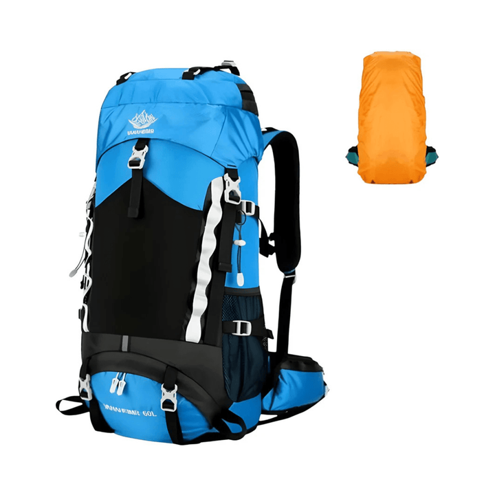CarryQuest® - 60L - Rugzak - Waterdichte Rugzak - Rugzakken - Wandelen - Duurzaam - Nylon - Licht blauw