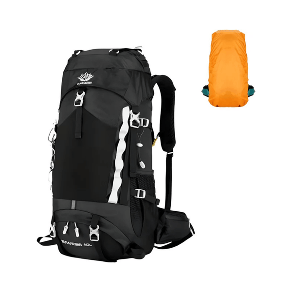 CarryQuest® - 60L - Rugzak - Waterdichte Rugzak - Rugzakken - Wandelen - Duurzaam - Nylon - Zwart