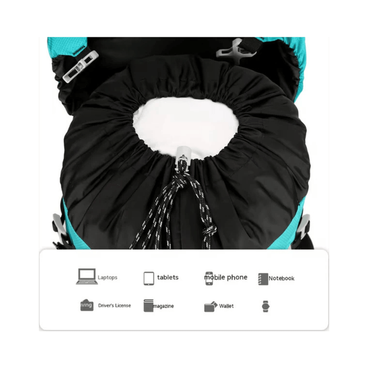 CarryQuest® - 60L - Rugzak - Waterdichte Rugzak - Rugzakken - Wandelen - Duurzaam - Nylon - Zwart