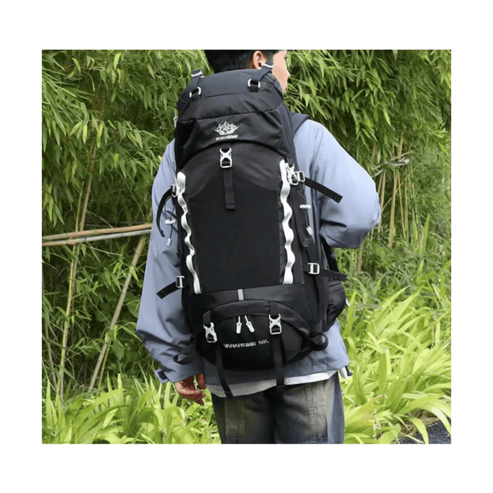 CarryQuest® - 60L - Rugzak - Waterdichte Rugzak - Rugzakken - Wandelen - Duurzaam - Nylon - Zwart