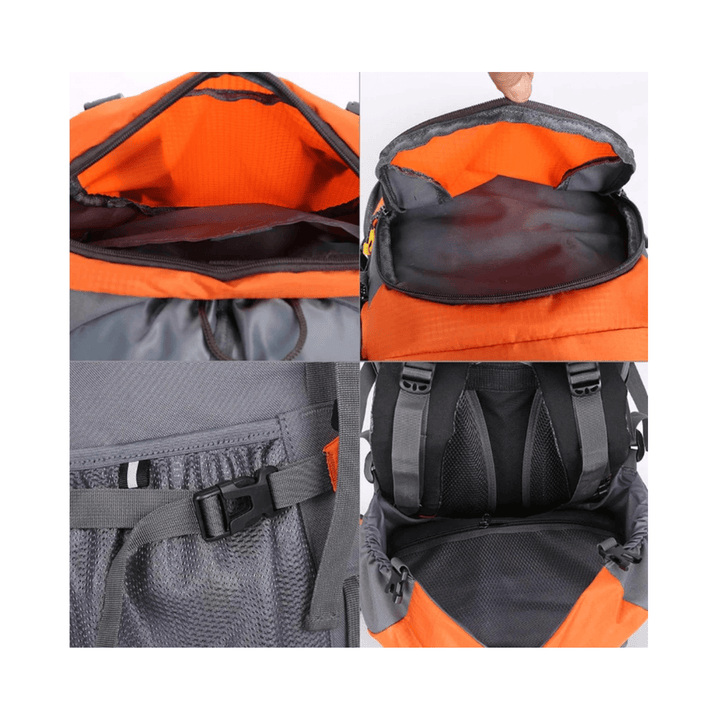 CarryQuest® - 60L - Wandelrugzak - Rugzak - Wandelen - Waterbestendig - Duurzaam - Polyester - Oranje