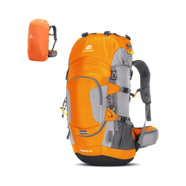 CarryQuest® - 60L - Wandelrugzak - Rugzak - Wandelen - Waterbestendig - Duurzaam - Polyester - Oranje