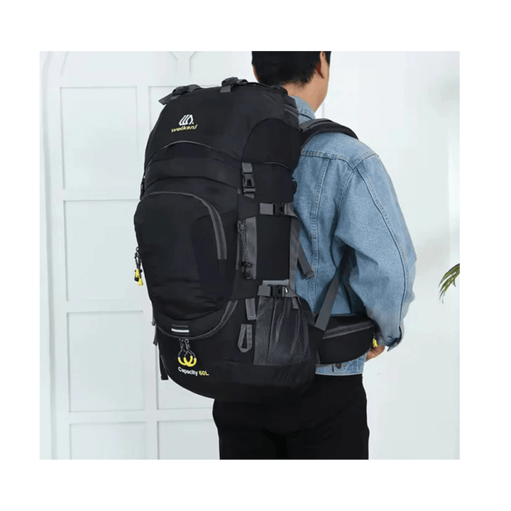 CarryQuest® - 60L - Wandelrugzak - Rugzak - Wandelen - Waterbestendig - Duurzaam - Polyester - Zwart