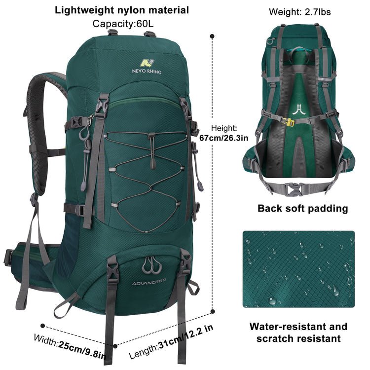 CarryQuest® 60L Waterdichte Bergbeklimming Rugzak – Lichtgewicht en Ruim – Perfect voor AvonturiersCarryQuest®Wandel RugzakNiet Klaar