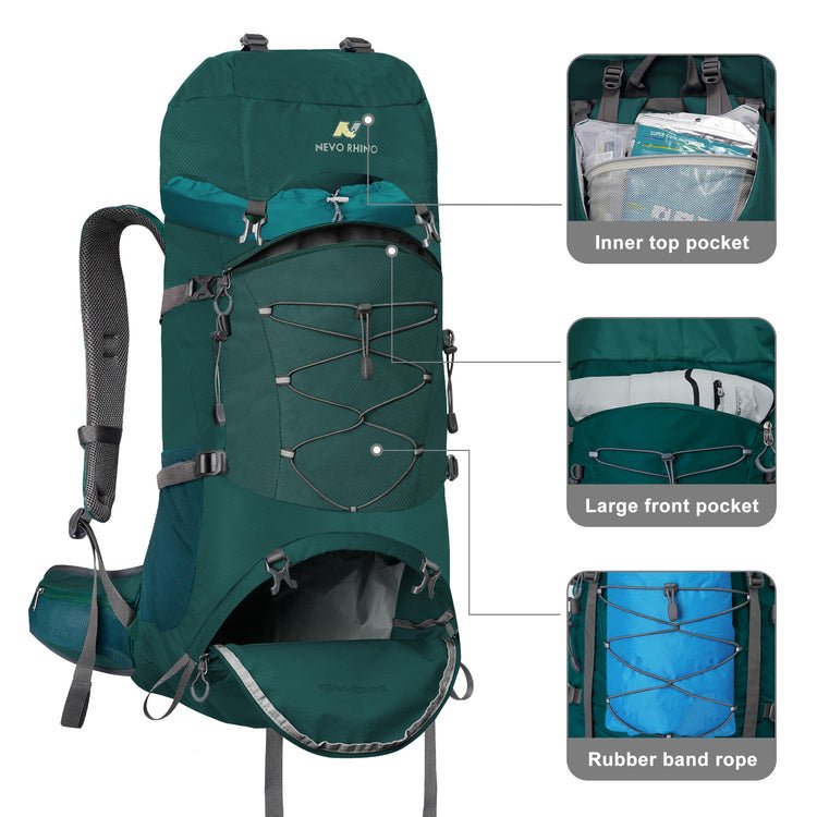 CarryQuest® 60L Waterdichte Bergbeklimming Rugzak – Lichtgewicht en Ruim – Perfect voor AvonturiersCarryQuest®Wandel RugzakNiet Klaar