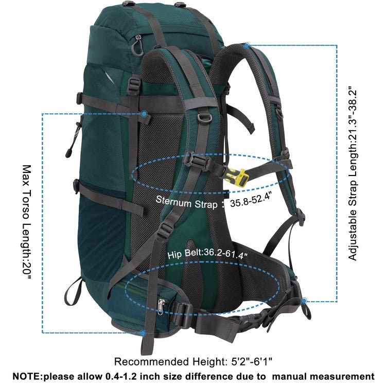 CarryQuest® 60L Waterdichte Bergbeklimming Rugzak – Lichtgewicht en Ruim – Perfect voor AvonturiersCarryQuest®Wandel RugzakNiet Klaar