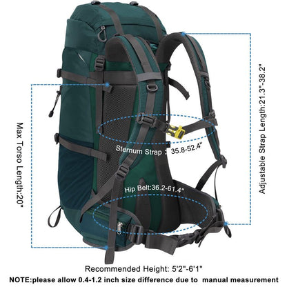 CarryQuest® 60L Waterdichte Bergbeklimming Rugzak – Lichtgewicht en Ruim – Perfect voor AvonturiersCarryQuest®Wandel RugzakNiet Klaar